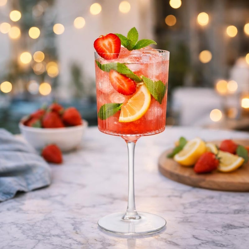 Oojami 12 Pack Clear Plastic Champagne Flutes, 8.5oz Ribbed Disposable Champagne Glasses, Long Stem Vintage Mimosa & Sparkling Wine Cups for Weddings, Parties, Celebrations - Image 2